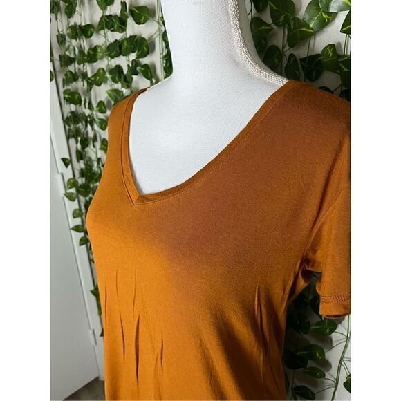 Abercrombie & Fitch Burnt Orange V-Neck Short Sleeve Top Size Small - Picture 3 of 5